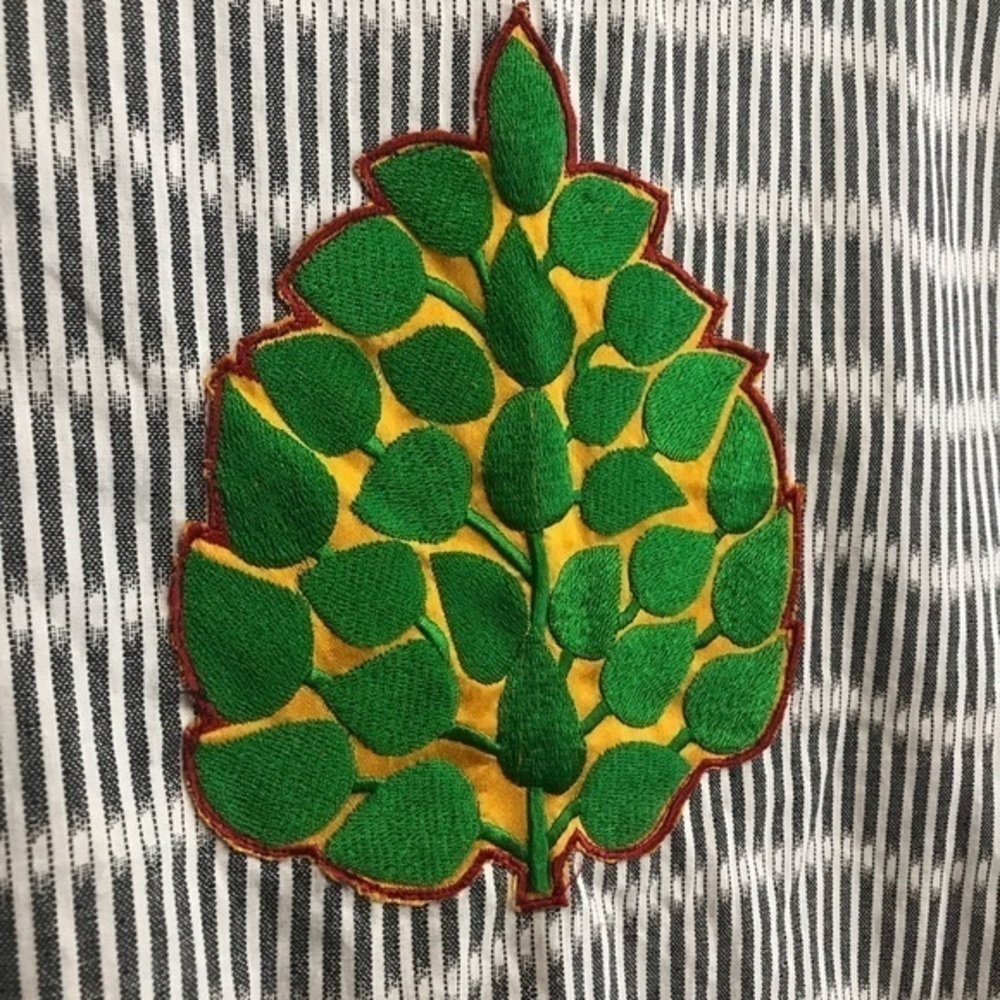 Anora Colorful Unique Boho Leaf Appliqué Vest Large - Picture 6 of 13